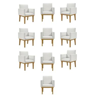 Imagem de Kit 10 Cadeiras Decorativa Reforçada Oferta Balaqui Linho Cor:linho Bege