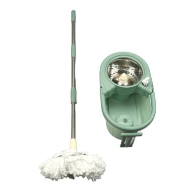 Imagem de Luocute Balde de Esfregão Giratório, Kit de Esfregão de Limpeza de Piso Reutilizável Lavável e Reutilizável para Economia de Trabalho, Adequado para Madeira, Azulejos, Linóleo e Outros