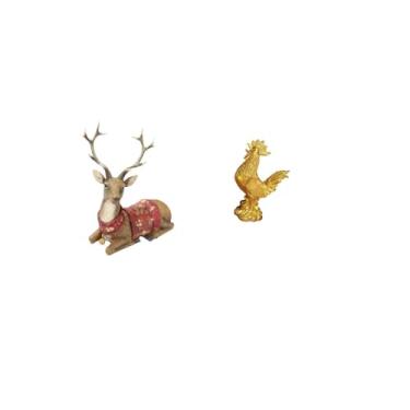 Imagem de Fenteer Enfeite de Mesa de Rena, Alce, Estatueta de Veado, Estátua para Sala de Estar, Escritório, Quarto, Fazenda, Galinha, Decoração Feng Shui, Escultura de