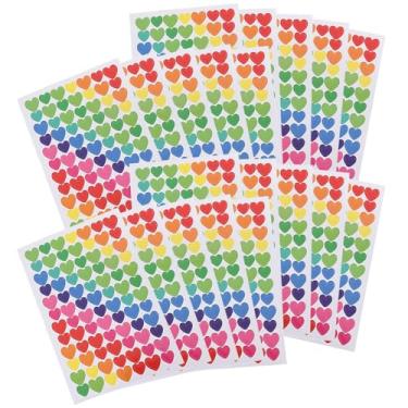 Imagem de 20 folhas, 1680 peças, adesivos coloridos de coração de amor para scrapbooking, envelopes faça-você-mesmo, artesanato, recompensa, decoração de festa de aniversário, casamento, sala de aula, materiais