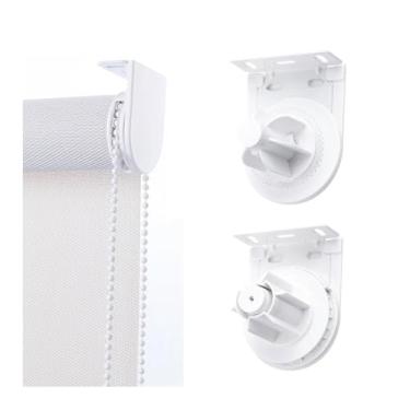 Imagem de BOLAIEN Persiana de suporte de peças de reposição de embreagem de rolo de 38 mm, fecho de persiana de rolo com suportes de metal e acessórios de hardware de persiana de corrente de contas (branca)