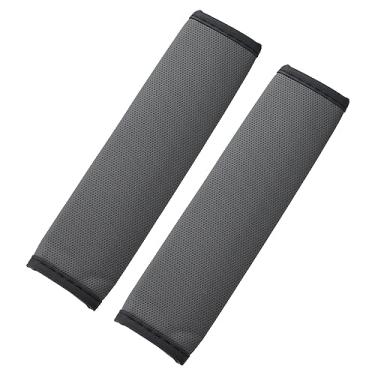 Imagem de 2 peças capa de cinto de segurança de carro capa universal de microfibra couro auto cinto de segurança proteção de ombro cinza