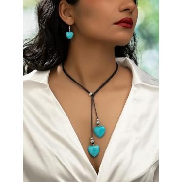 Imagem de Colar de contas turquesa ocidental para mulheres, gargantilha verde em camadas, joias vintage, acessórios de vestido de concerto, joias de outono, moda feminina, Medium, Latão, Sem Pedra Preciosa