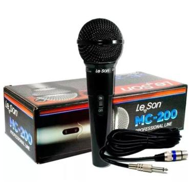 Imagem de Microfone Leson Mc-200 Dinamico Profissional Preto Brilhante