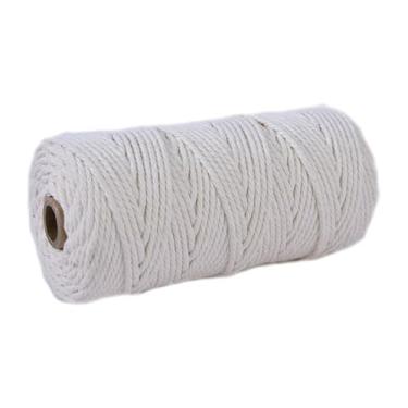 Imagem de Fio de algodão branco, 2 mm x 2 mm, barbante durável para cozinhar, artesanato, embrulho de presente, uso na cozinha, projetos domésticos e faça você mesmo