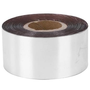 Imagem de Cryfokt Folha de Papel para Estampagem a Quente Com 3 Cm de Largura 120 Metros / Rolo de Decoração Dourada para Caixas de Presente Etiquetas de Embalagens de Alimentos [encantador atraente] [Papel Couro Plástico Pano de madeira] (Prata)