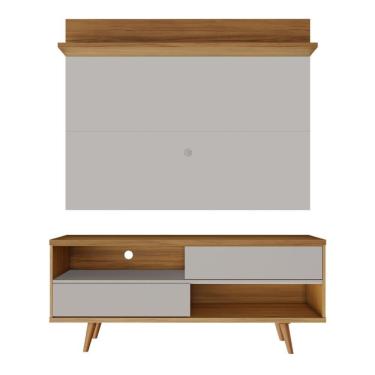 Imagem de Bancada Retrô Com Painel Para Tv De Até 50" Off White