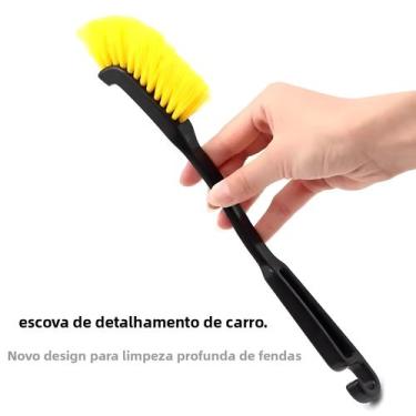 Imagem de Kit De Limpeza Universal Para Rodas De Carro Com Escova E Toalha De La