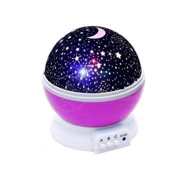 Imagem de Luminária Projetor Abajur Estrelas Galáxia Animado Céu Roxo