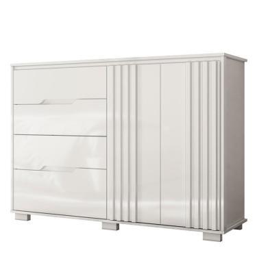 Imagem de Cômoda Texas 2 Portas E 4 Gavetas Branco Moval Branco