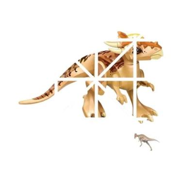 Imagem de Blocos De Montar De Dinossauros Jurássicos: Velociraptor, Triceratops,