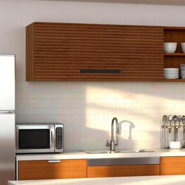 Imagem de Armário Refrigerador 700 Lapis Nogueira Ripado