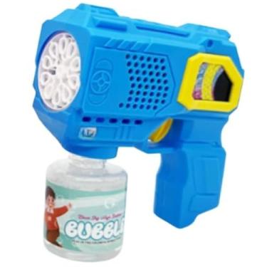Imagem de Lança Bolhas de Sabão Automática com Luz LED - Pistola Máquina de Bolhas Fácil de Usar (azul)