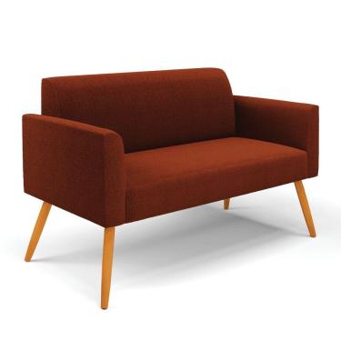Imagem de Sofá 2 Lugares Namoradeira Pé Palito Castanho Marisa Bouclê Terra D03 - D'rossi