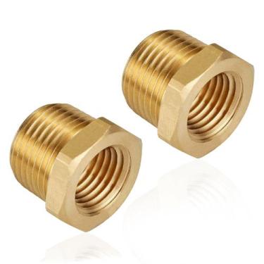 Imagem de Bucha hexagonal redutora ZOUNI 1 NPT macho para 3/4 NPT fêmea em latão