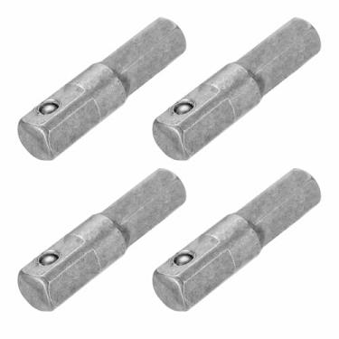 Imagem de HARFINGTON Adaptador de soquete de impacto, 4 peças, acionamento quadrado de 1/10.2 cm, haste sextavada de 3 cm, broca de extensão de 3 cm para conjuntos de soquetes de broca de porca de eixo