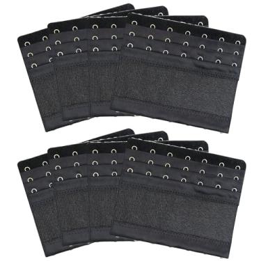 Imagem de DoHope Extensores de sutiã elástico feminino, 7 ganchos para sutiãs plus size, alça de extensão traseira (8 peças, extensores de sutiã com 7 ganchos (preto))