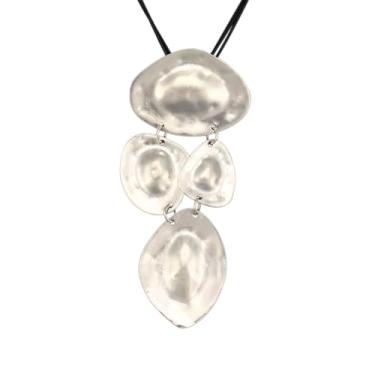 Imagem de JAOYU Colar Boho feminino com pingente grande, gargantilha longa, de couro, dourado, vintage, joias modernas, Couro sintético, Sem Pedra Preciosa