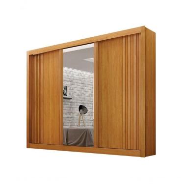 Imagem de Guarda-roupa Casal 100% Mdf 3 Portas 4 Gavetas Com 3 Espelhos Milano Leifer Móveis Cinamomo