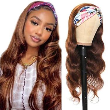 Imagem de Peruca com bandana muaowig 1b30 Body Wave Brown Brazilian Remy Hair