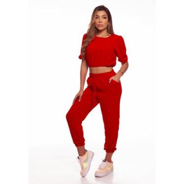 Imagem de Conjunto Blusa + Calça  Blogueira Brilhoso Moda Tendencia Cores Vibran