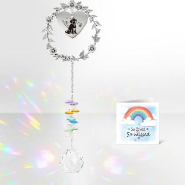 Imagem de Rngmsi Presentes de memorial de cachorro para perda de cachorro, presentes de apanhador de sol de cristal para animais de estimação, perda de luto de cachorro, falecimento de simpatia, enfeites de