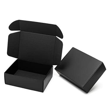 Imagem de Mcfleet Caixas De Remessa Pretas De 12X9X4" - Pacote Com 24 Caixas De Papelão Ondulado Para Correspondência Para Pequenas Empresas - Embalagem De Literatura Com Trava De Aba, Material De Embalagem P