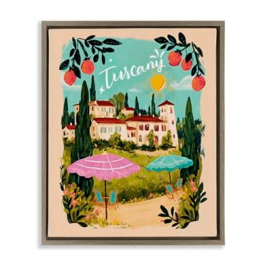 Imagem de Stupell Industries Arte de parede em tela flutuante marrom com bordas frutíferas Toscana, design por Yen, 78 x 63 cm