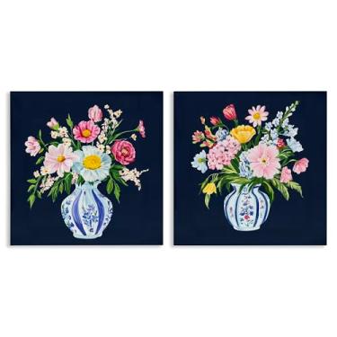 Imagem de Stupell Industries Conjunto de arte de parede de 2 peças de vasos chinoiserie gêmeos, design por Yen, 61 x 61 cm