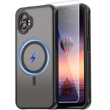 Imagem de Pemuyak Capa para Samsung Galaxy XCover 7 Pro, magnética com protetor de tela, resistente, translúcida, fosca, à prova de choque, grau militar, capa protetora à prova de quedas para Samsung Galaxy