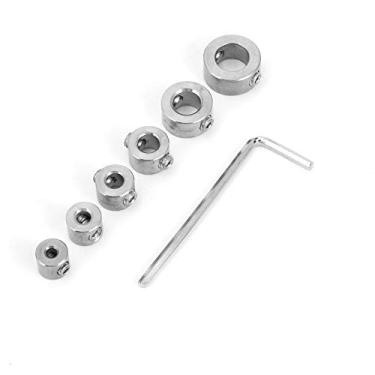 Imagem de Anel de Limite de Conjunto de Colar de Broca de Profundidade de Broca de Aço Inoxidável 6 Peças para Perfuração de Mandril de Eixo de Passador