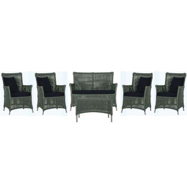 Imagem de Jogo Sofá 4 Poltronas E Mesa Igapó Fendi E12 Trama Original Verde