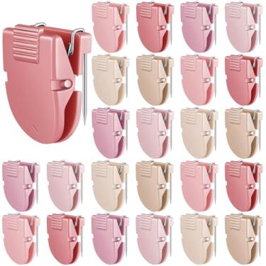 Imagem de Feifeiya 25 peças de clipes de cubículo painel de tecido, acessórios de cubículo, painel divisório, clipe de parede, fotos de escritório, parede para anotações, tamanho padrão, capacidade para 40