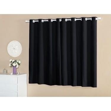 Imagem de Cortinas romanas, medindo 2,40 x 1,70 metros, adequadas para decorar janelas, salas de estar, quartos, etc. (MF170_PRETO)