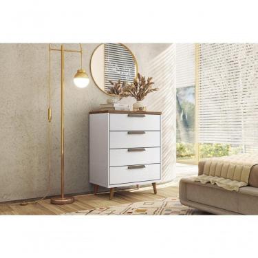 Imagem de Gaveteiro 4 Gavetas Virginia Branco Jatobá