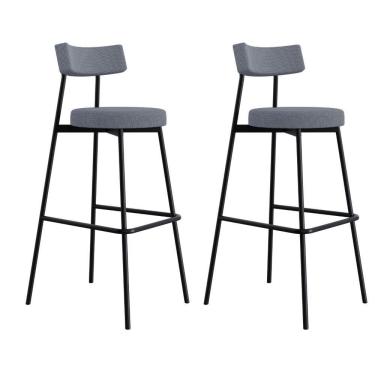 Imagem de Banqueta Alta Stout Ae: 100 / Aa: 75cm C/02 Un. Bqst7510.2 Etnico Prata Etnico Prata