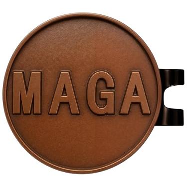 Imagem de K9King Marcador de bola de golfe MAGA com marcadores magnéticos para chapéu - Acessórios engraçados de golfe premium e perfeitos para presentes engraçados para homens e mulheres golfistas (cobre)