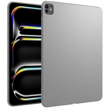 Imagem de WOGROO Capa para iPad Pro de 13 polegadas M4 (modelo 2024, 7ª geração), capa protetora de TPU macio com design fino para iPad Pro de 13 polegadas M4 2024, tablet de 7ª geração, cinza