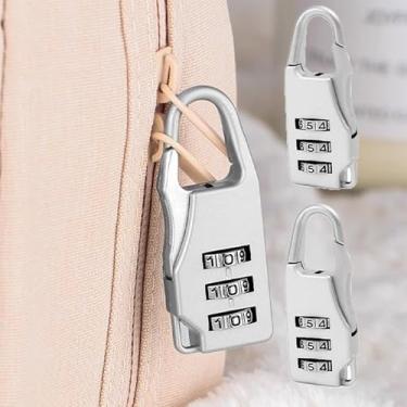 Imagem de 2 peças, fivela com senha e cadeado com zíper, mochila, gaveta, armário (2 peças)