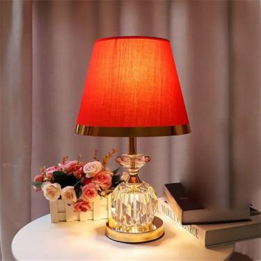 Imagem de Luminária de mesa contemporânea de cristal, estilo moderno e criativo, para sala de estar, escritório, casa de campo, hotel, quarto, cabeceira ou mesa de cabeceira com LED (Estilo 5)