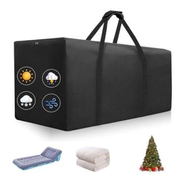 Imagem de Fentiff Bolsa de armazenamento para almofada de pátio ao ar livre – Bolsa organizadora de almofadas grande impermeável 420D com alça e zíper, 122 cm C x 41 cm L x 56 cm A grande capa dobrável