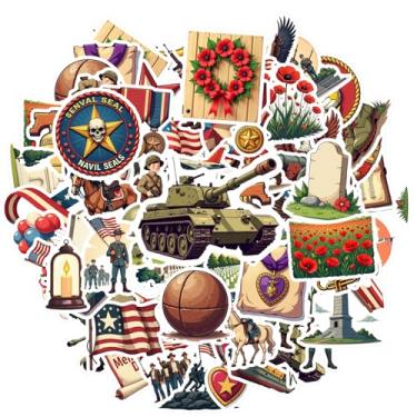 Imagem de 70 peças Adesivos Militares Patrióticos Honra Comemoração Professor Recompensa Adesivos Medalha de Brinquedo para Guitarra Laptop Capacete Skate Mala Geladeira Telefone Bagagem Laptop Guitarra Carro