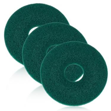 Imagem de MAYJOYDIY 3 peças de almofadas redondas verdes para máquina tampão de chão almofadas de substituição redondas de nylon para limpeza e restauração eficientes de todos os tipos de piso