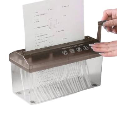 Imagem de Fragmentadora Portátil,Cortadora De Documentos Compacta Com Manivela Manual - Fragmentadora de Documentos | para Proteção de Privacidade Casa Escritório Dormitório Universitário