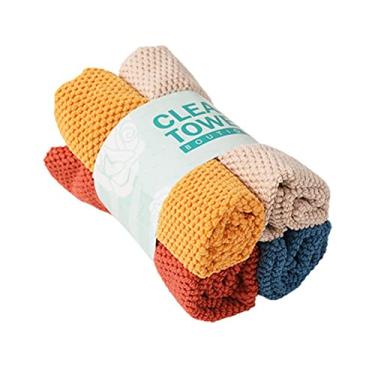Imagem de Aramox Pano de Limpeza, Pano de Prato Macio de lã de Secagem Rápida, Toalha de Cozinha Absorvente 30 X 30cm para Pratos e Vidro (cor aleatória)
