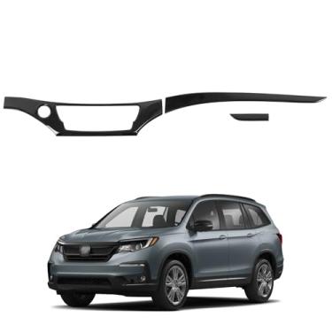Imagem de Acabamento da capa do painel do painel para Honda Pilot 2016-2022/Passport 2019-2025/Ridgeline 2016-2020, acabamento de tira do painel do console central, acabamento do pilar central superior do