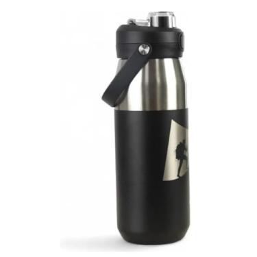 Imagem de Garrafa Térmica de Aço Inoxidável, 750ml, Preta, Parede Dupla a Vácuo, 24cm x 7cm, com Tampa Multifuncional, para Bebidas Quentes e Frias