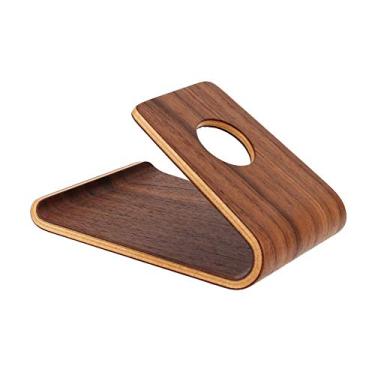 Imagem de Generic Suporte de Telefone Antiderrapante de Madeira Natural, Leve para Telefones Celulares, Mesa de Tablet, Decoração de Escritório, Adequado para Todas As Espessuras de Madeira de