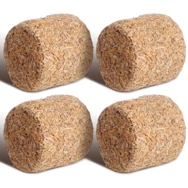Imagem de Angoily 4pcs Miniature Hay Bales Set, Mini Bales for Mini House Decoration Garden Decoration DIY Autumn Harvest-Craft Realistic Farmhouse Table Decor, Rustic Room Accent, DIY Scene Layout Prop