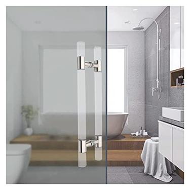 Imagem de Puxador de porta de entrada transparente de 24 32 39 47 polegadas, alças de barra de pressão em forma de H montadas no lado duplo para portas de vidro de casa/escritório, kits completos (cor: ouro